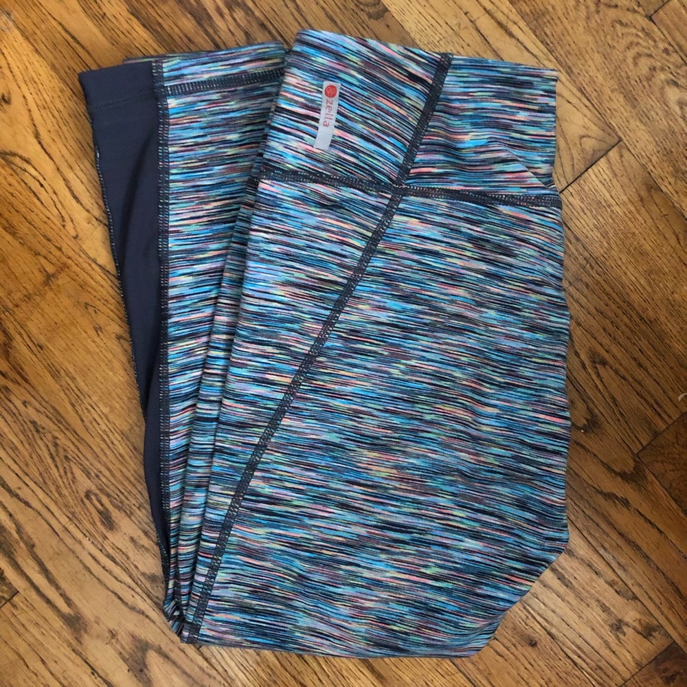 Zella rainbow space dye crop leggings